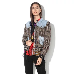 DESIGUAL, Valais gyapjútartalmú tweed és farmer dzseki, Többszínű, 38 