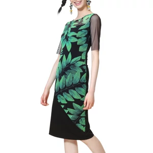 Desigual Brooklyn női ruha, fekete-zöld, S