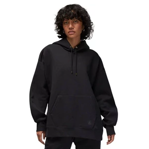 Nike, Ejtett ujjú kapucnis bő fazonú pulóver kenguruzsebbel, Fekete, XS