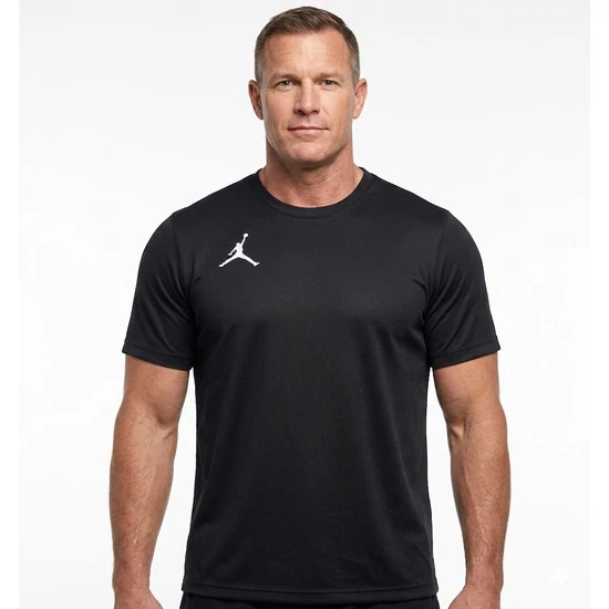 Nike Air Jordan Fekete Kerek nyakú Férfi póló, XL-es méret