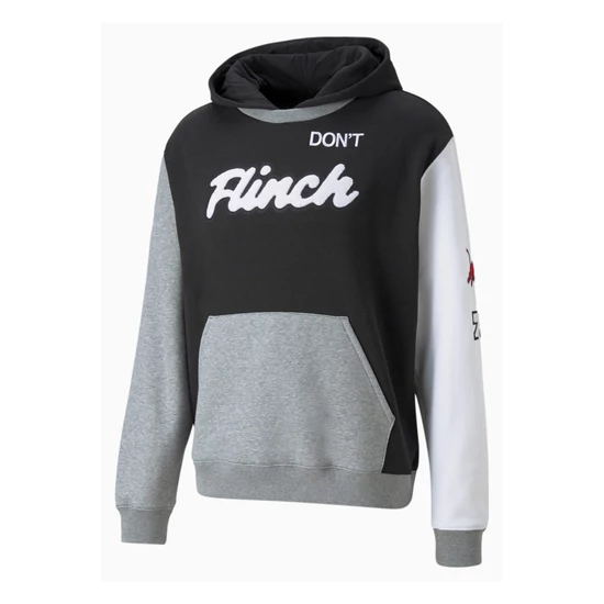 Puma Fekete/Fehér/Szürke Férfi Kapucnis Pulóver, XXL