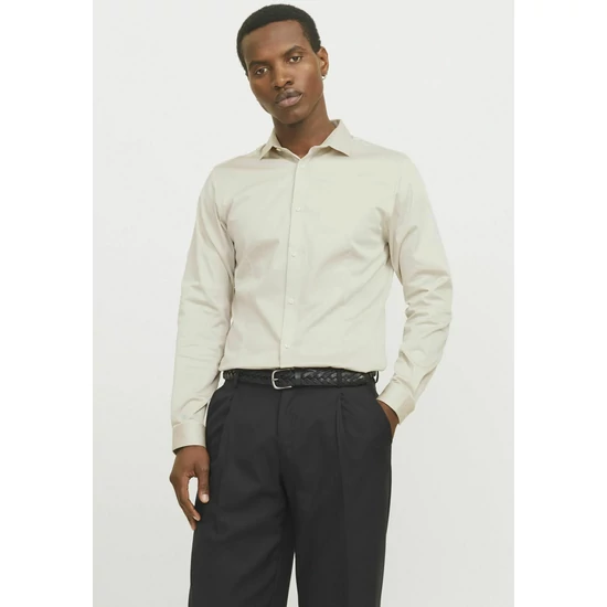 Jack & Jones PREMIUM Világos bézs Super Slim Férfi Ing – L