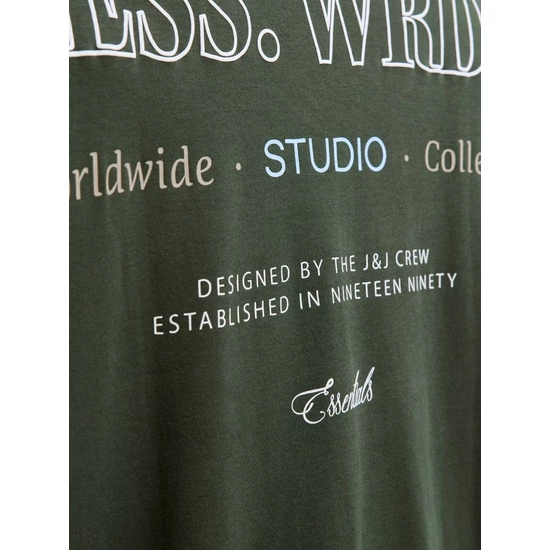 JACK & JONES – Urban Edge Studio Zöld Féfi Póló (Plus Size), 3xl