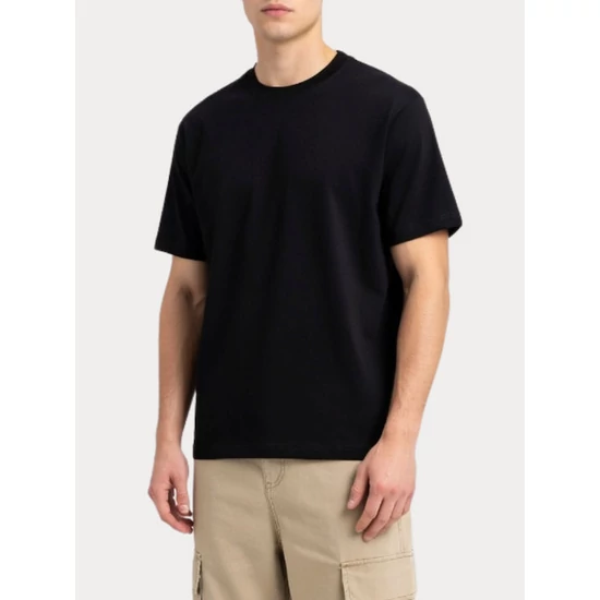 Jack & Jones Férfi Slim Fit Pamut Póló – Fekete - L