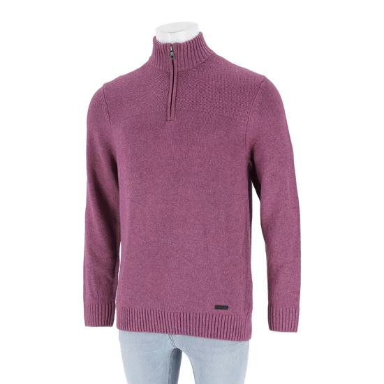 s.Oliver Lila Férfi HalfZip Cipzáros Pulóver, M