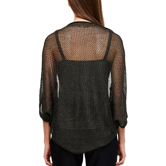 s.Oliver  Black Label Fekete Hálós Női Poncsó, One Size