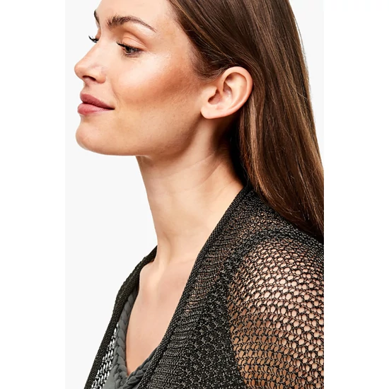 s.Oliver  Black Label Fekete Hálós Női Poncsó, One Size
