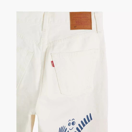 Levis 501 '90s Tört Fehér Mintás Női Farmer,  w29 l32