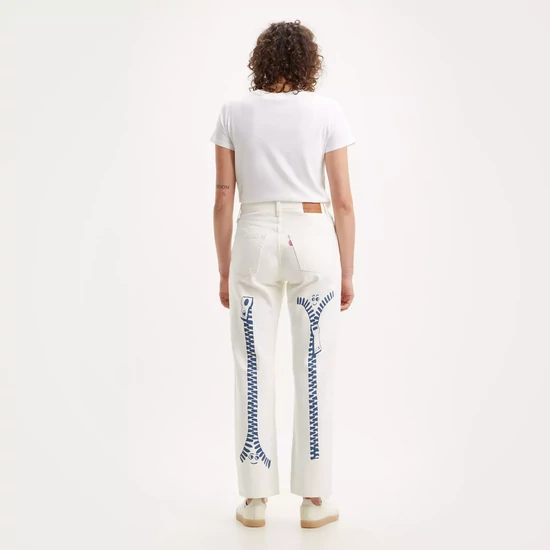 Levis 501 '90s Tört Fehér Mintás Női Farmer,  w29 l32