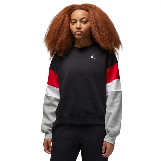 Nike JORDAN PULÓVER W J BRKLN C&S CREW, Fekete-Fehér-Piros, S-es méretben