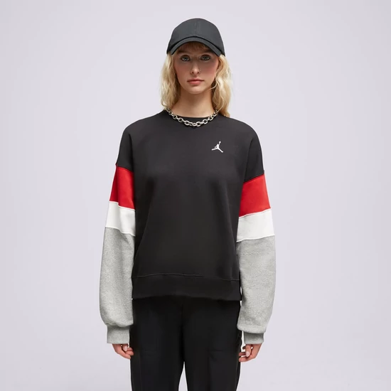 Nike JORDAN PULÓVER W J BRKLN C&S CREW, Fekete-Fehér-Piros, S-es méretben