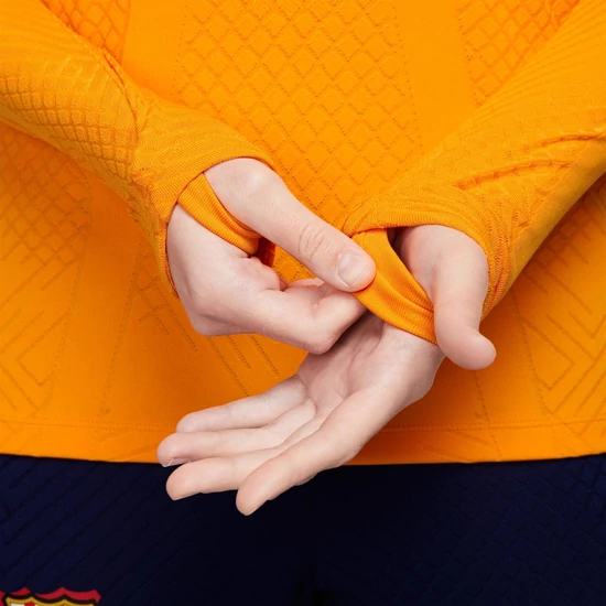 Nike FC Barcelona Strike Elite 2021/22-es évad Női Negyedcipzáras edzőfelső, L-es méretben