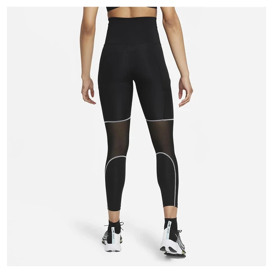 Nike, Air Dri-FIT magas derekú sportleggings futáshoz, Fekete/Szürke, S
