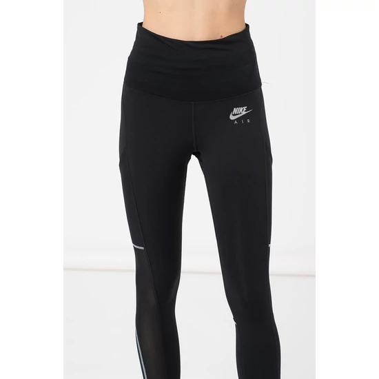 Nike, Air Dri-FIT magas derekú sportleggings futáshoz, Fekete/Szürke, S