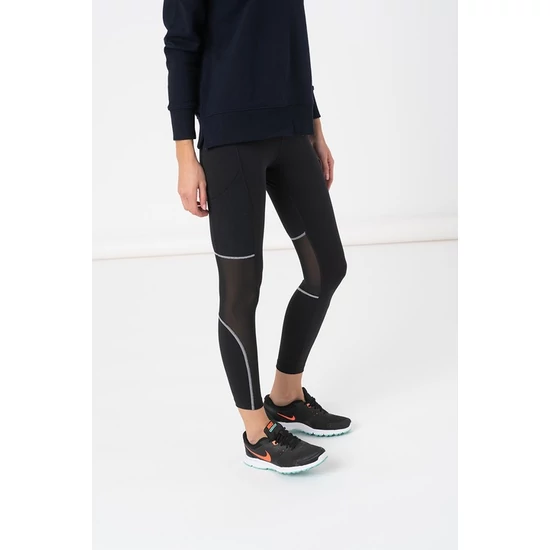 Nike, Air Dri-FIT magas derekú sportleggings futáshoz, Fekete/Szürke, S