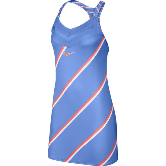 NikeCourt Női Teniszruha – Királykék/Vörös-korall/Fehér, M