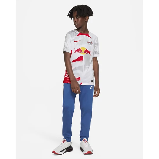 RB Leipzig 2022/23 Stadium hazai Nike Dri-FIT futballmez Fehér/Piros/Sárga, S-es méretben, 128-137 cm
