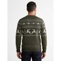 Jack & Jones Zöld - Fehér Férfi Karácsonyi Pulóver – L
