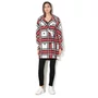 DESIGUAL, Dorian gyapjútartalmú kockás kabát, bézs/piros/zöld, 46