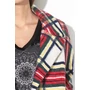 DESIGUAL, Dorian gyapjútartalmú kockás kabát, bézs/piros/zöld, 46