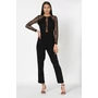 GUESS JEANS, Maxi overall csipke betétekkel, Fekete, XS 