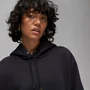Nike, Ejtett ujjú kapucnis bő fazonú pulóver kenguruzsebbel, Fekete, XS